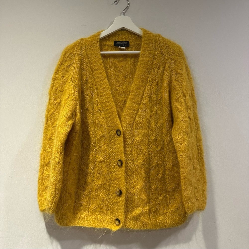 Country Shop Women's Vintage Mohair button Front Sweater